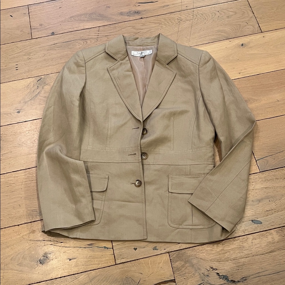 Tahari Beige  55% linen Blazer Jacket, 8 - Picture 7 of 7